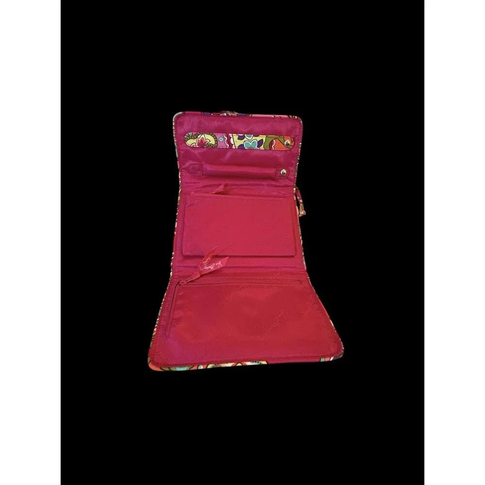 Vera Bradley Hot Pink Paisley Pattern Travel Foldable Jewelry Case Organizer
